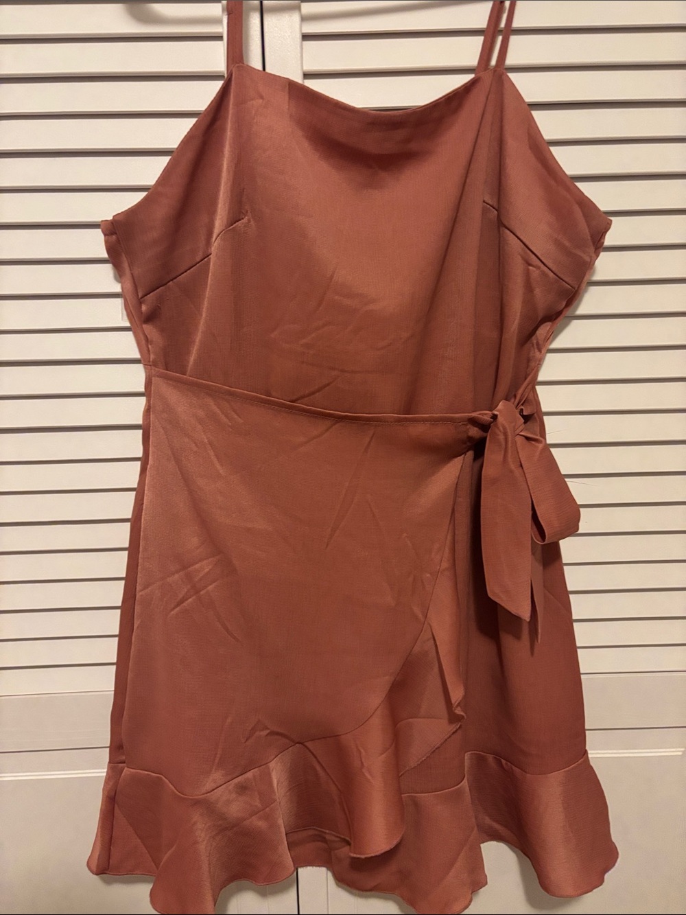 Altar'd State Rust/Terracotta Slip Dress with Side Tie